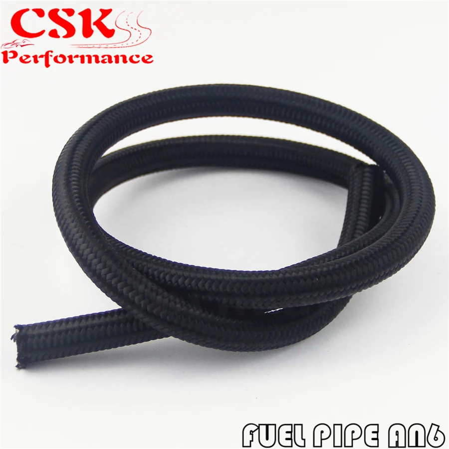 3 Foot AN6 Nylon Stainless Steel Braided Fuel Oil Gas Line Hose -6AN 1500PSI 1 Meter | Автомобили и мотоциклы