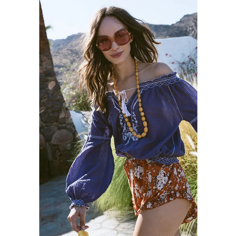 Элегантные женские праздничные рубашки в богемном стиле бохо свободные с