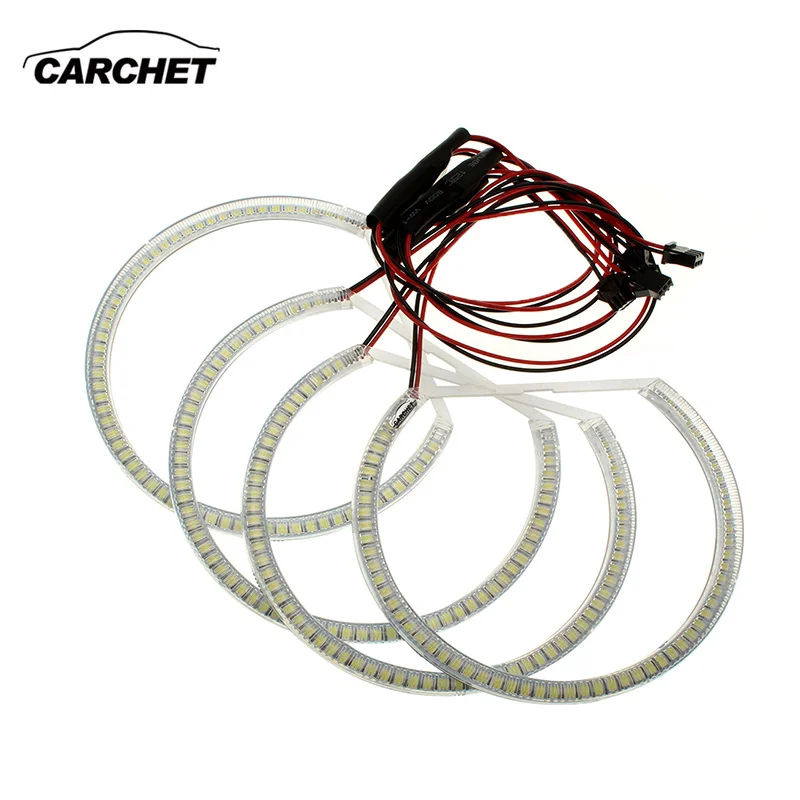 Фара CARCHET 4 шт. 60 SMD 3528 светодиодная галогенная кольцевая лампа для BMW E36 E38 E39 E46 Angel Eye