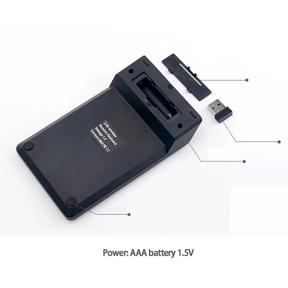 Портативный Мини Тонкий 2.4 ГГц AAA 1.5 В Беспроводной цифровая клавиатура 18 клавиши