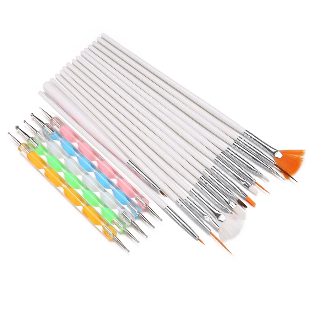 Набор кистей для дизайна ногтей 20 шт. набор рисования карандашом и ручками