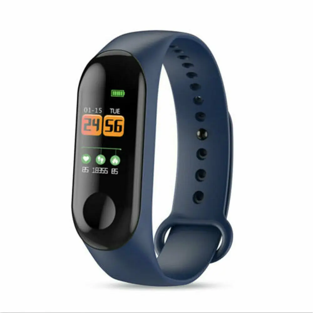 Синий M3s Bluetooth Smart watch Heart Rate Blood Pressure Monitor Fitness Activity Tracker Sports Smart Band Wristbands Phone Mate - Цвет: Синий