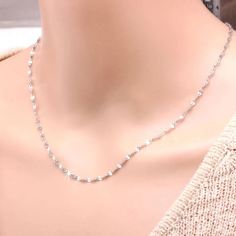 Тонкий серебряный цвет шикарное ожерелье для Loveliness женщин Девушка шеи ювелирные