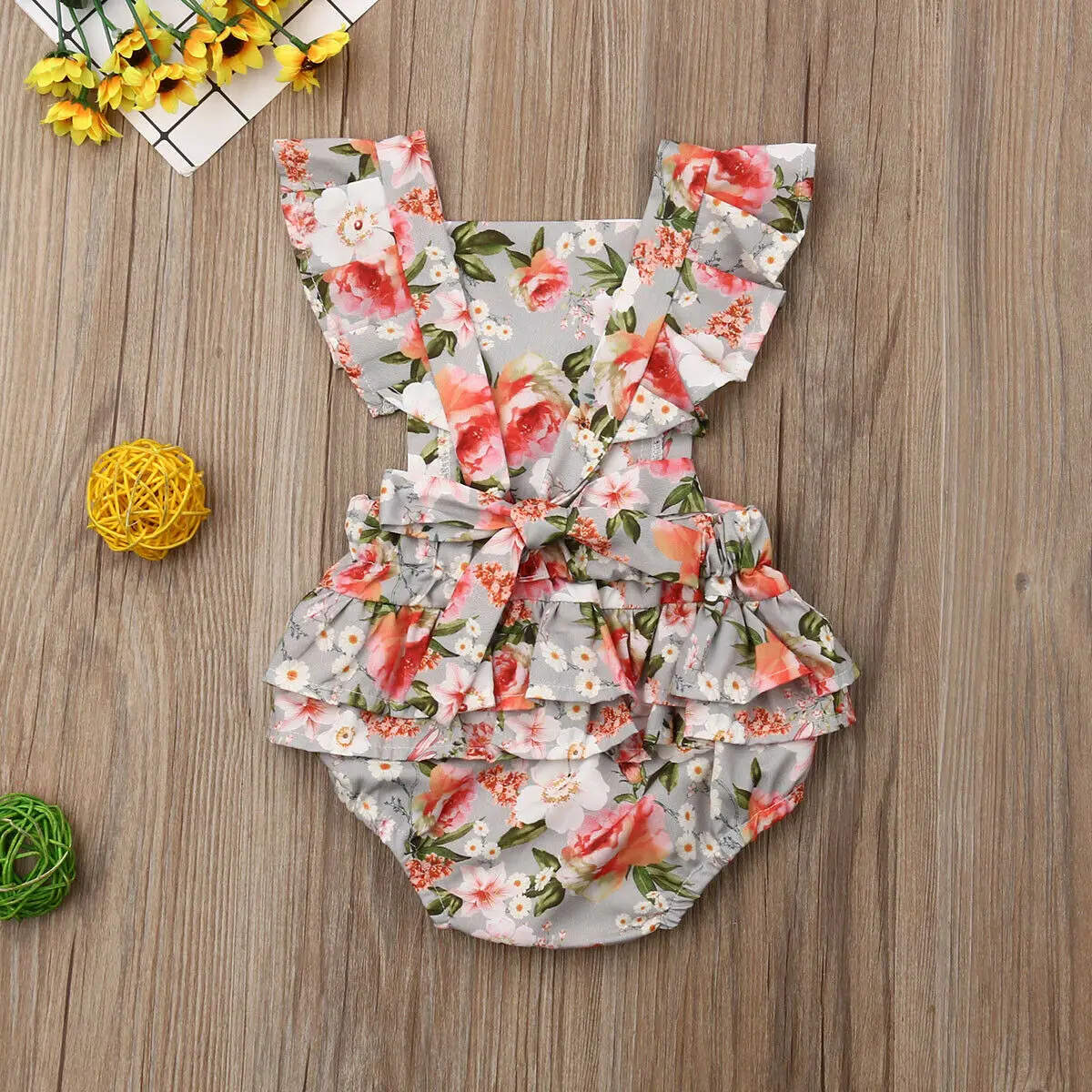 

Pudcoco 2019 Newborn Infant Baby Girl Floral Clothes Sleeveless Ruffle One Pieces Romper Jumpsuit Summer Kids Outfits Sunsuit