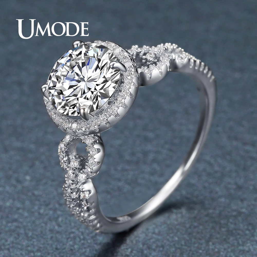 UMODE Модное Новое 925 пробы Серебряное обручальное кольцо для женщин модные праздничные ювелирные изделия роскошный подарок Bague Femme подарок Bijoux ULR0339