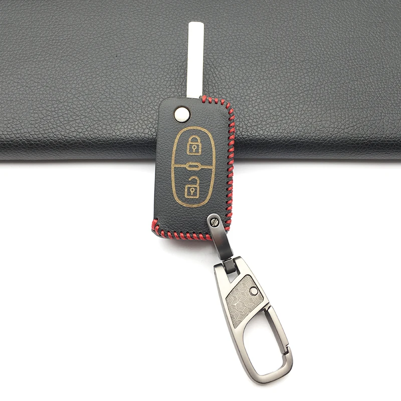 Новинка кожаный чехол для ключа Citroen C4 C5 C3 C2 C4L Xsara Picasso Peugeot 208 207 308 RCZ 408 407 307 206