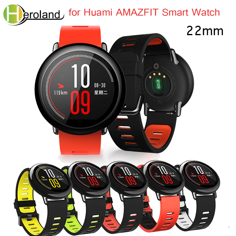 Wrist Strap 22mm Sports Silicone bands for Xiaomi Huami Amazfit Bip BIT PACE Lite Youth Smart Watch Replacement Band Smartwatch
