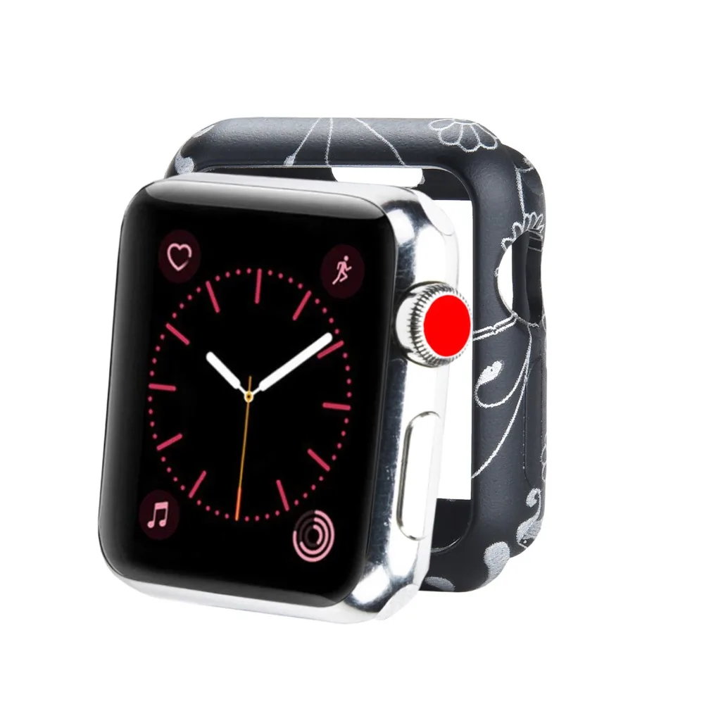 Силиконовый чехол Odog с цветком для Apple Watch 4 Band 40 мм 44 мм для iWatch Series 4 защитная рамка полная защитная оболочка