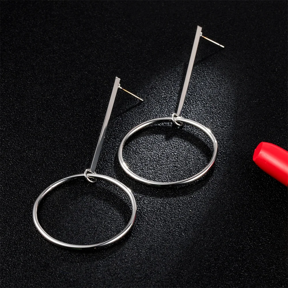 FAMSHIN Fashion Exaggerated Aros Hoop Earrings for Women Big Circle Round Pendant Brincos Jewelry | Украшения и аксессуары