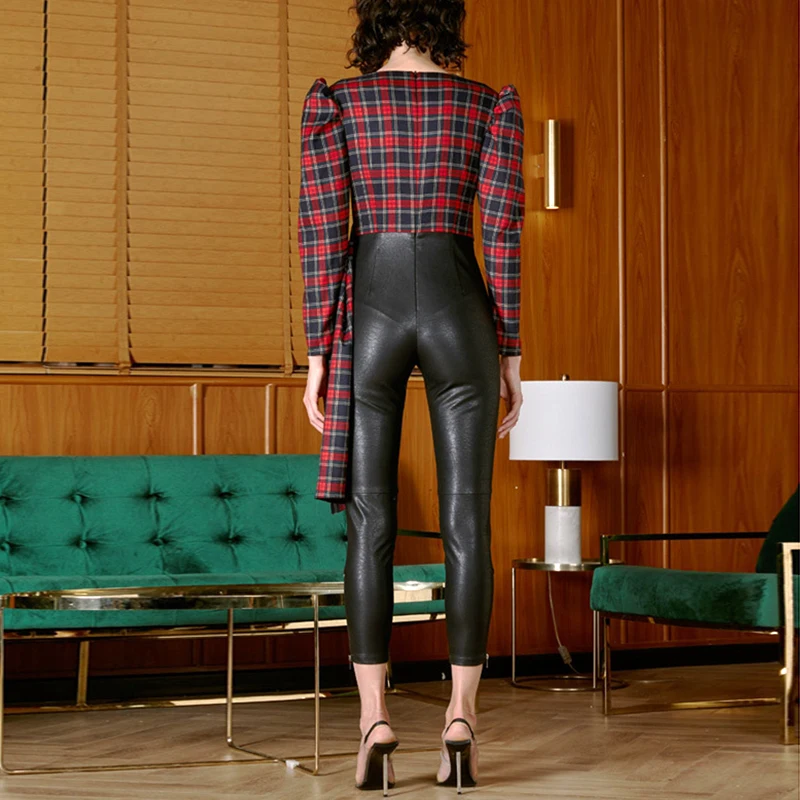 INDRESSME 2019 Новое поступление женский винтажный топ с v-образным вырезом и длинным