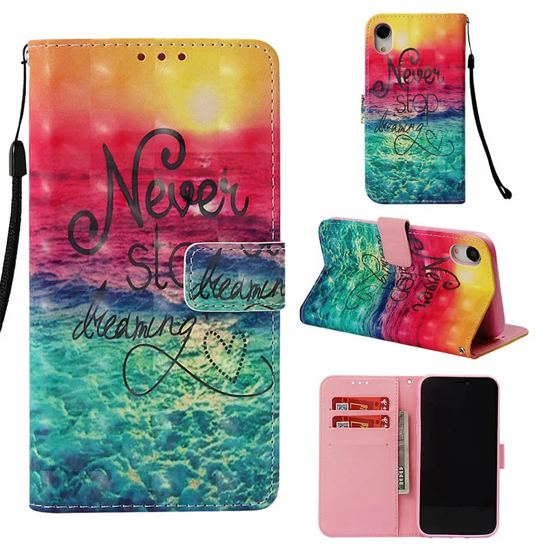 Dreams Ретро флип-чехол для iPhone XS Max Xr X 10 XS кожаный бумажник подставка чехол для samsung Galaxy Note 9 8 S9 Plus S9+ чехол Coque A21 - Цвет: Dreams