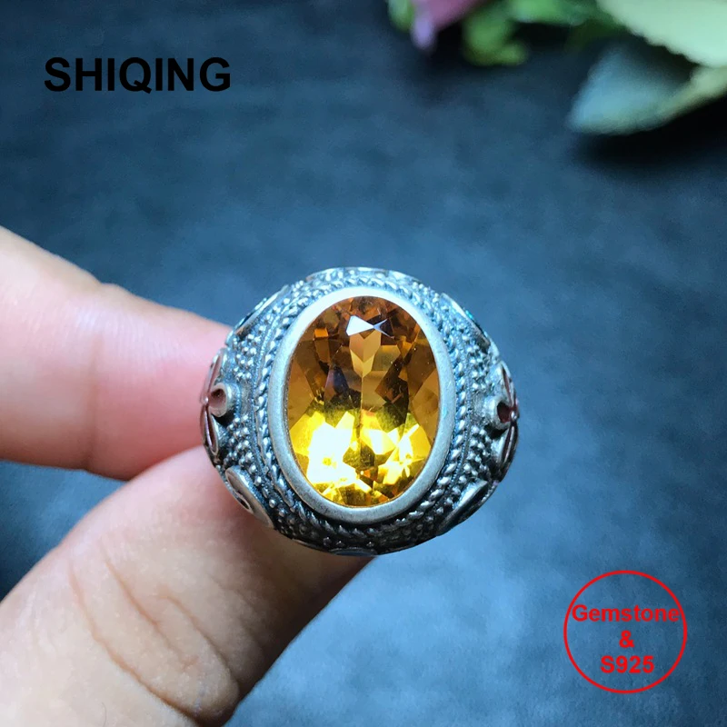 SHIQING роскошный драгоценный камень настоящий Натуральный Цитрин Белый