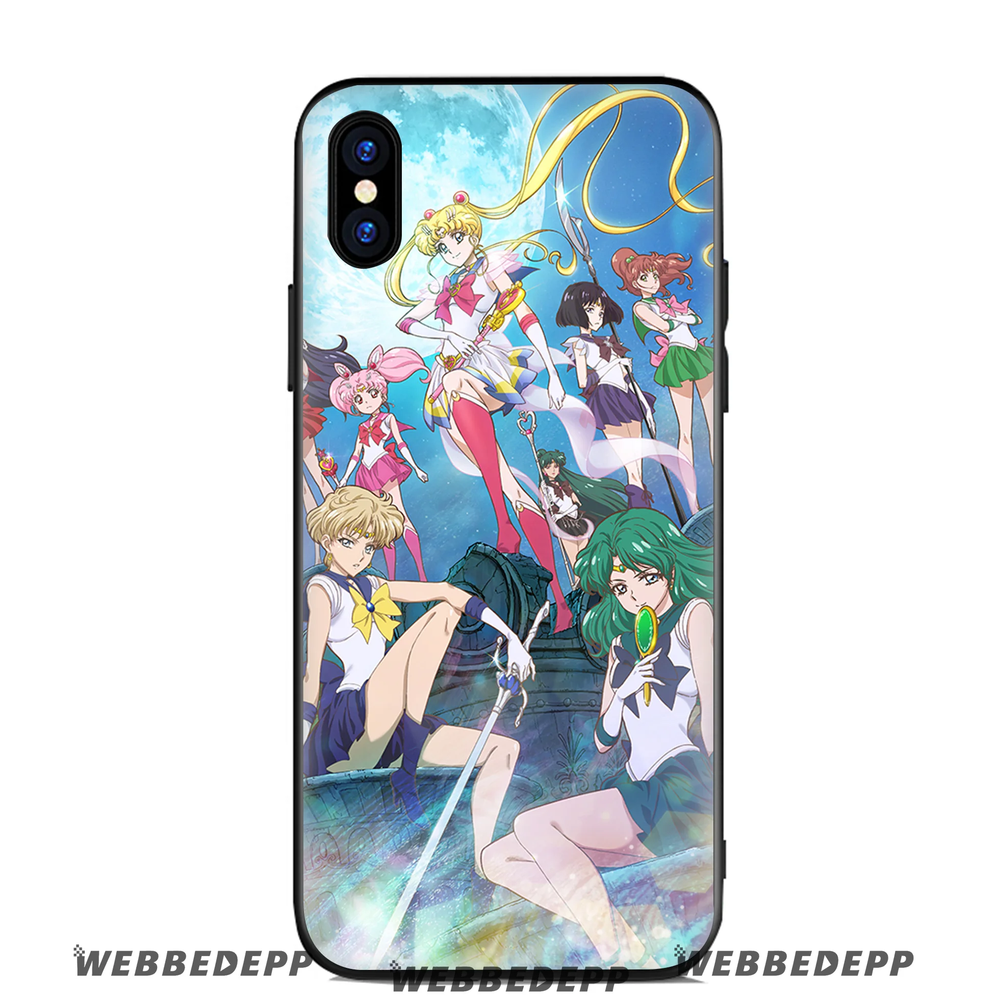 WEBBEDEPP Sailor Moon Girl Anime Soft Silicone Case for Apple iPhone 11 Pro Xr Xs Max X or 10 8 7 6 6S Plus 5 5S SE TPU |