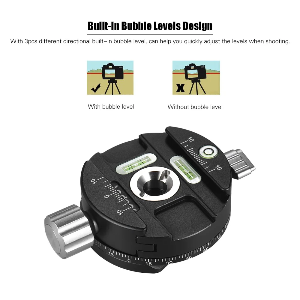 Andoer PAN 0 вращающаяся на 360 градусов дисковая камера быстроразъемный зажим 1/4