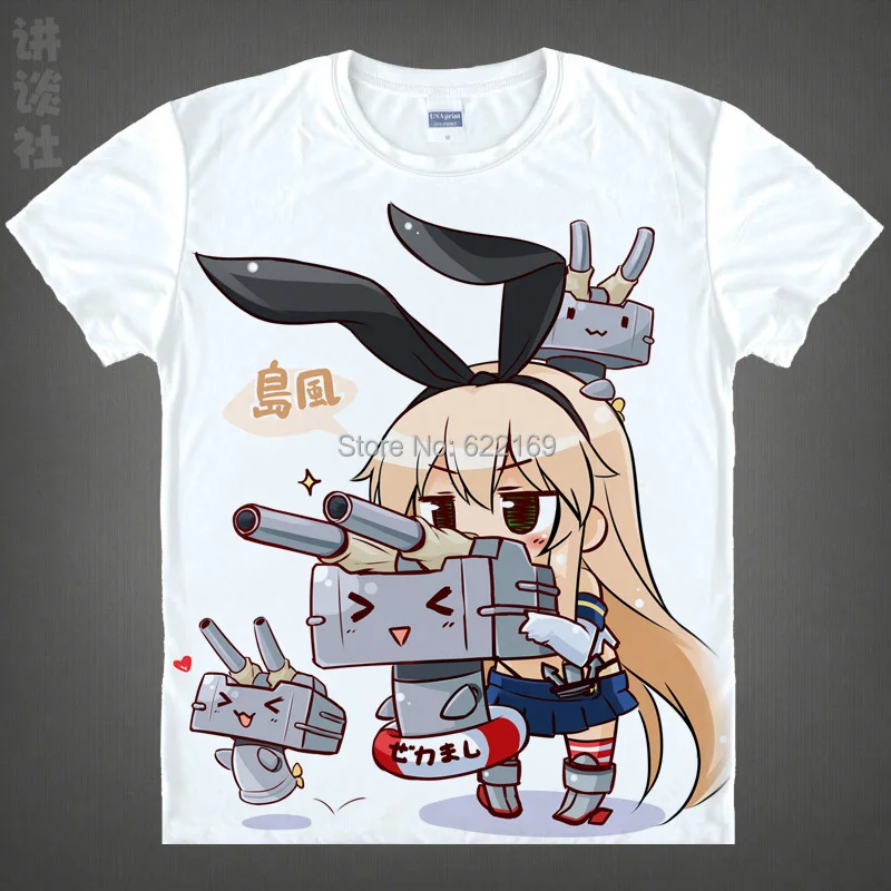 Мужская уникальная футболка с аниме 3d принтом Kantai Collection Fleet girls Повседневная