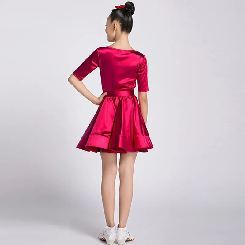 Детские костюмы для латиноамериканских танцев красные соревнований по