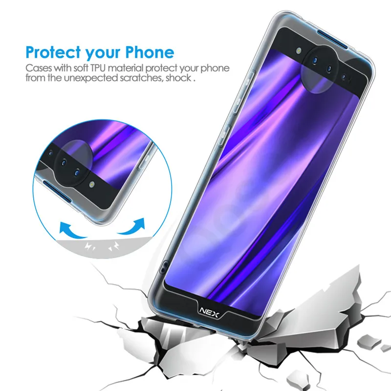 Qosea Protective Phone Case Ultra thin Transparent For Vivo NEX 2 Silm Silicone Soft TPU Nex2 Coque Cover capa |