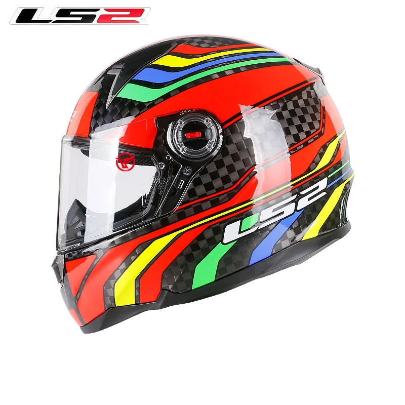 LS2 ff396 12 K углеродного волокна полный шлем rcycle шлем двойной козырек подушки безопасности без насоса мотошлем LS2 шлем сертификации ECE - Цвет: 12K red Splendid 1