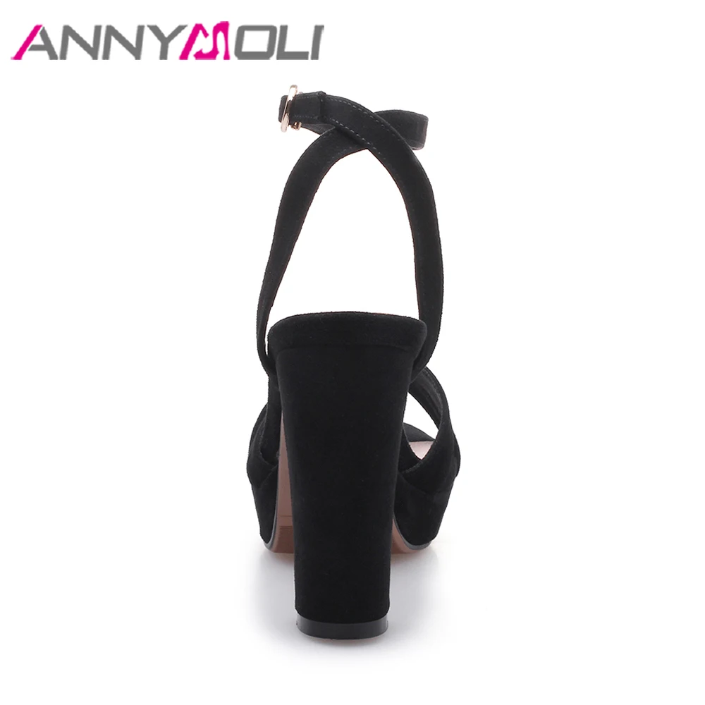 Сандалии ANNYMOLI женские из натуральной кожи босоножки на платформе и толстом