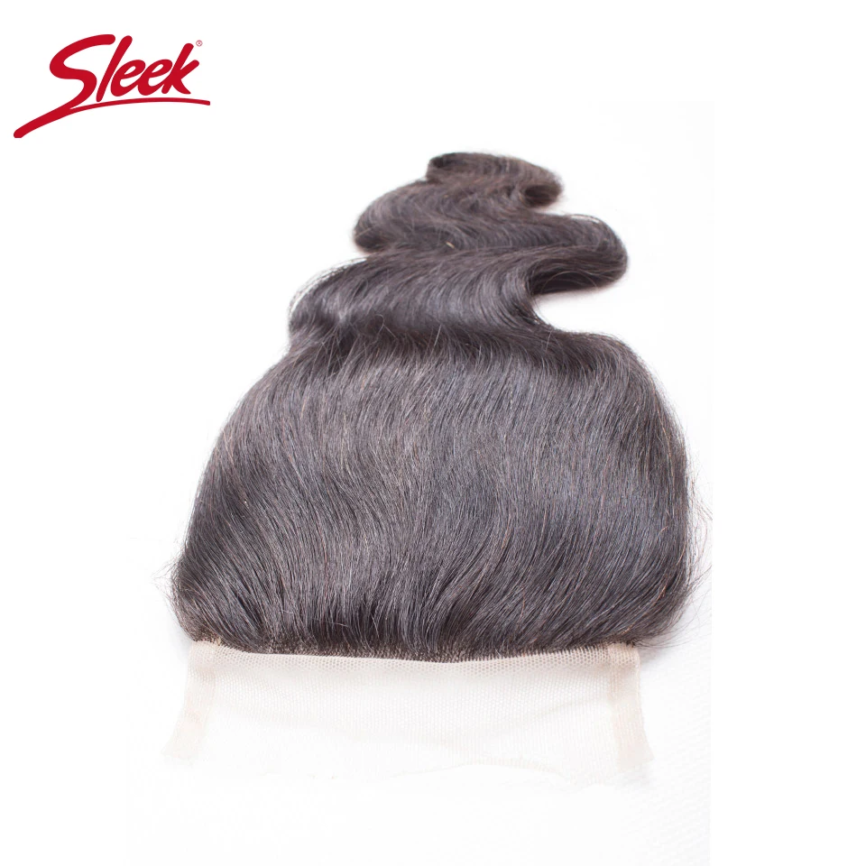 Гладкие человеческие волосы 4*4 кружевное закрытие свободные/Средние/три части