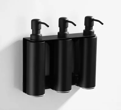 Wall round black 3 304 нержавеющая сталь Матовый отполированный черный дозатор для мыла и лосьона, дозатор для жидкого мыла, насос для экшен столешницы, настенное крепление - Цвет: Wall round black 3