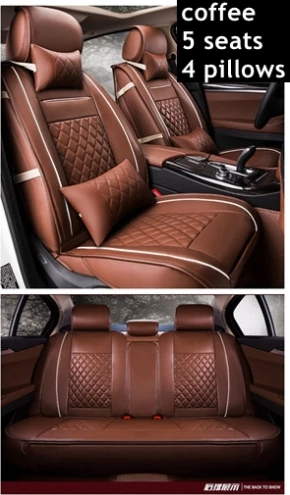 Dingdian Передний+ задний Чехол для сидения автомобиля для toyota rav4 ЧР fortuner 4runner avensis land cruiser camry avalon reiz автомобильные аксессуары - Название цвета: coffee Luxury