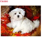 Алмазная 5d картина Yaobo с изображением собаки Мальты, сделай сам, квадратнаякруглая 3d-вышивка, животное, стразы, мозаика для домашних животных