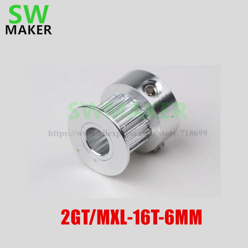 SWMAKER 2 GT-16 T MXL-16T шкив зубчатого ремня диаметр 4/5/6 мм синхронный колеса ременный 16