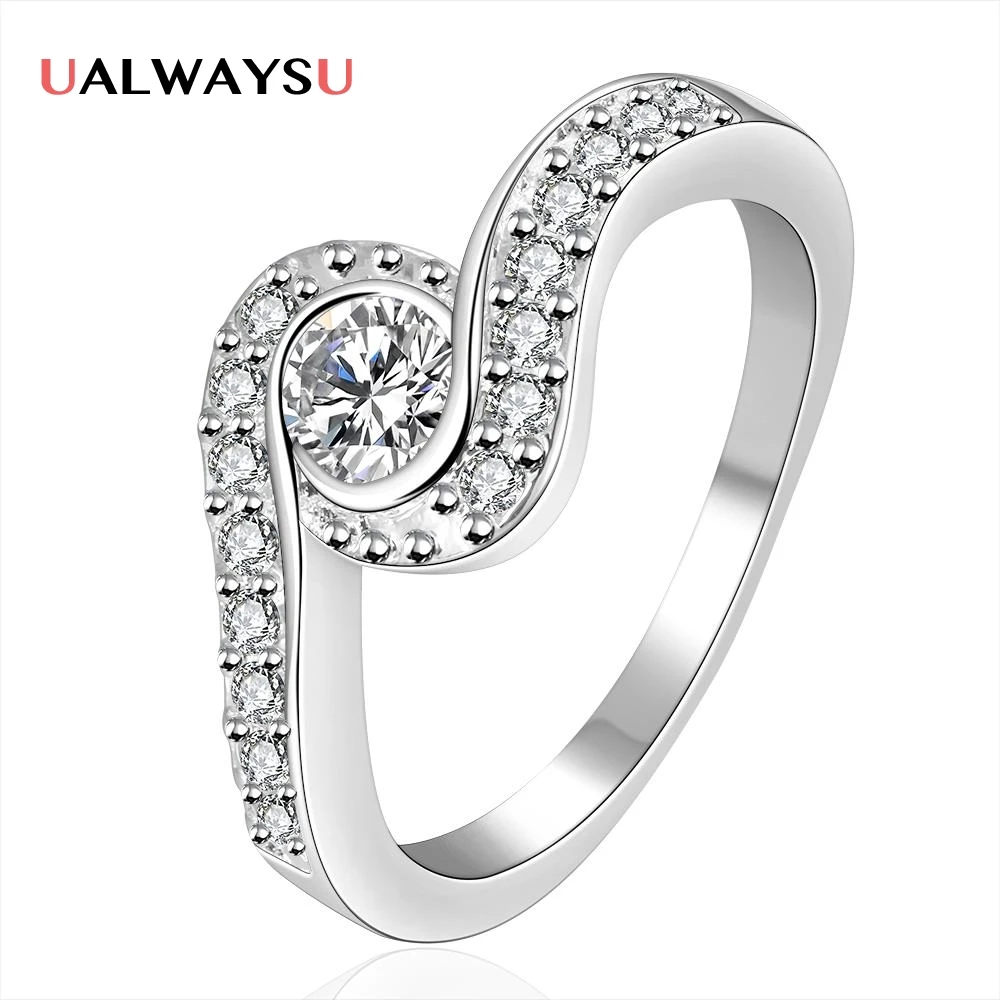 R144 Wholesale Fashion silver plated jewelry jewellery finger ring handmade twist lady gift classic hot women cz hand in | Украшения и