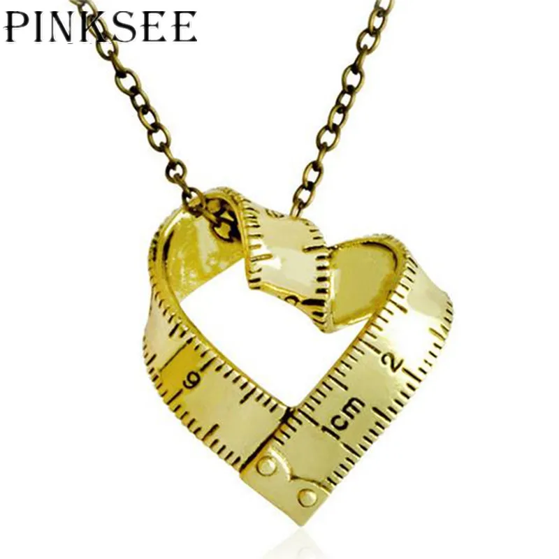 Pinksee творческих вращающийся любовь Форма пары металла Цепочки и ожерелья для Для