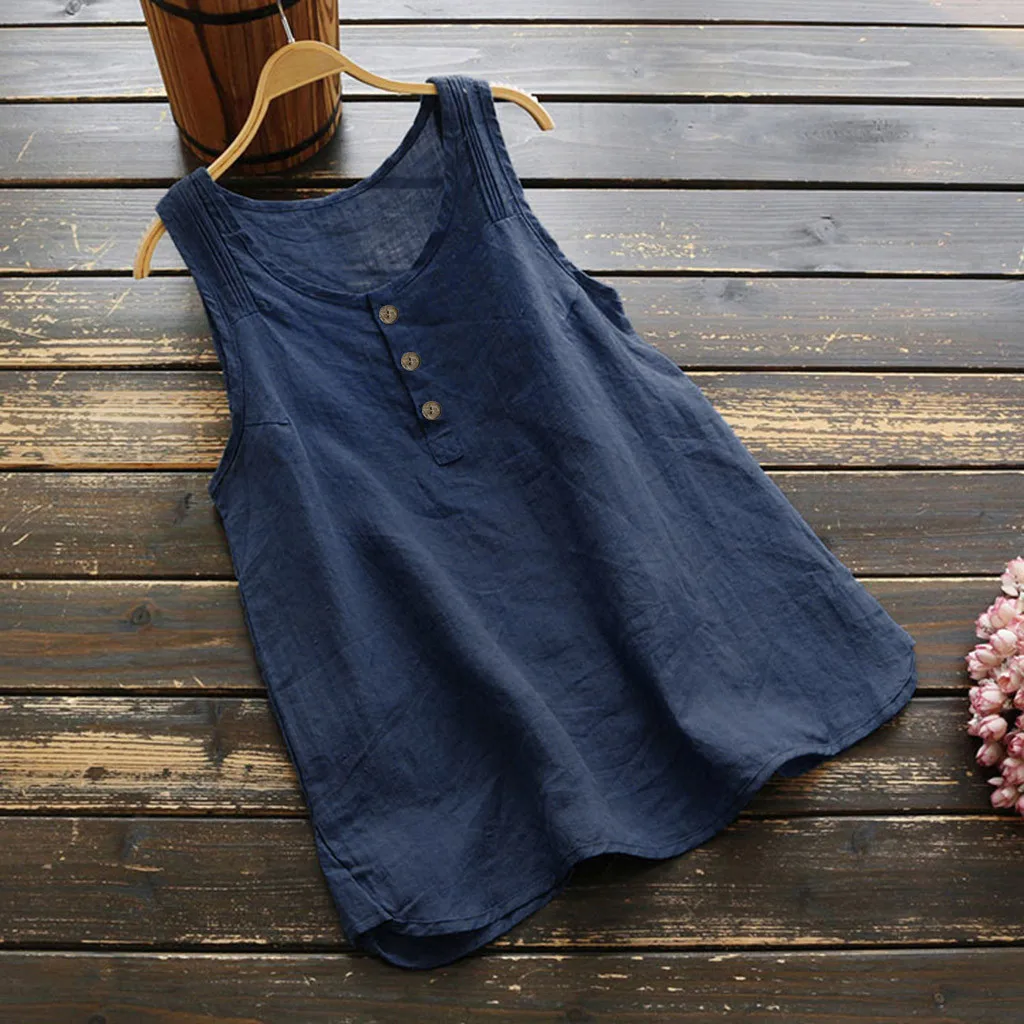Повседневная льняная блузка без рукавов для беременных SAGACE летняя винтажная