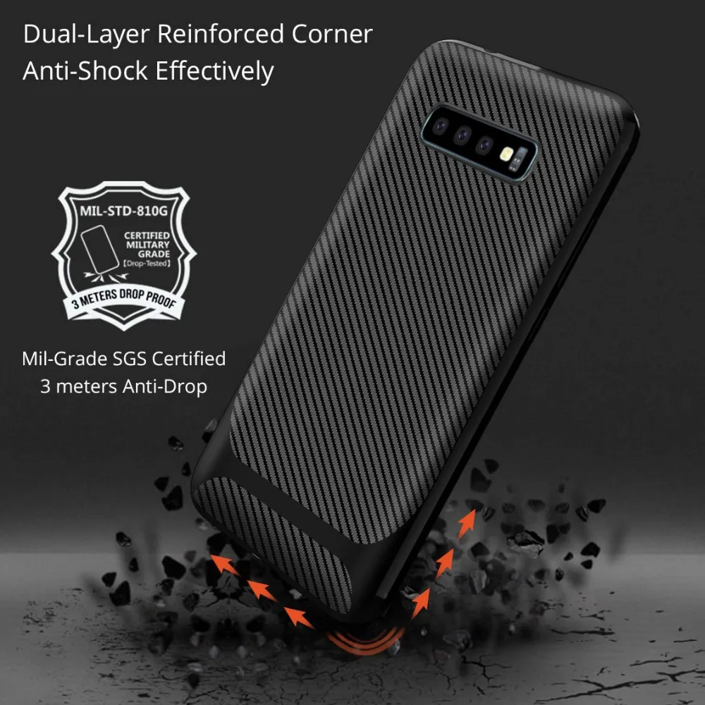 GKK Carbon Fiber Case for Moto G7 Plus Soft TPU Layer Reinforced Anti-shock Ultra-thin light Phone Coque |