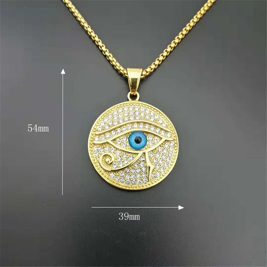 Ожерелье со сверкающим глазом хора и подвеска с цепочкой из нержавеющей стали