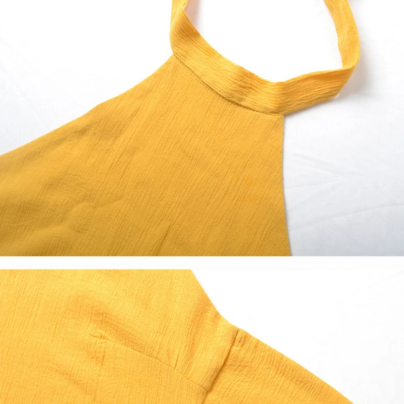 Желтый Boho сплошным принтом комплект из двух предметов комбинезоны Для женщин