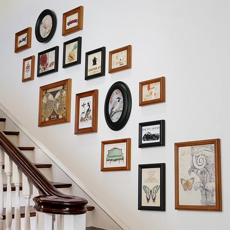 Новое качество деревянная рамка для фото коридор лестницы стены украшает