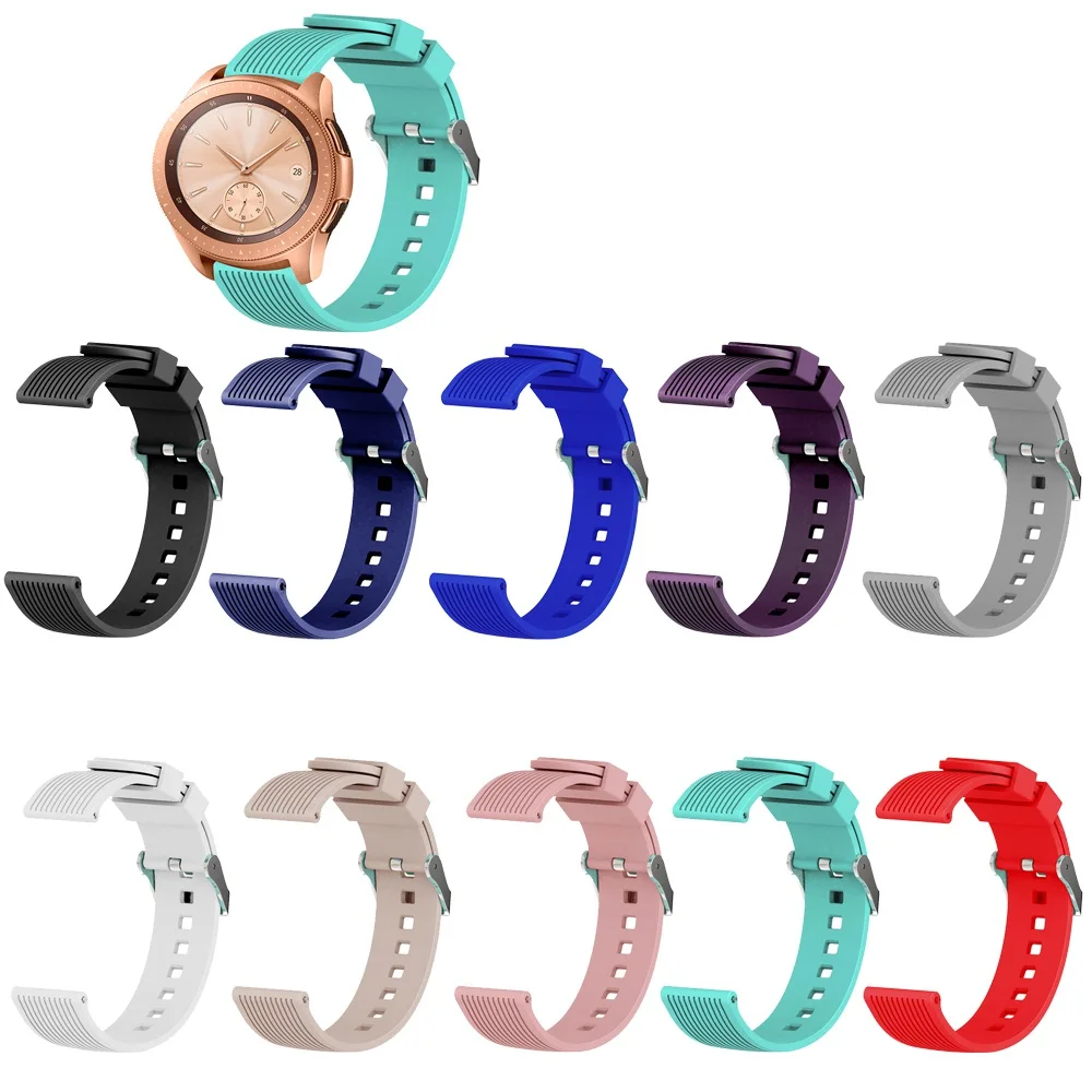 20 мм силиконовый ремешок для samsung Galaxy Watch Active SM-R810 42 gear 2 S2 классический спортивных