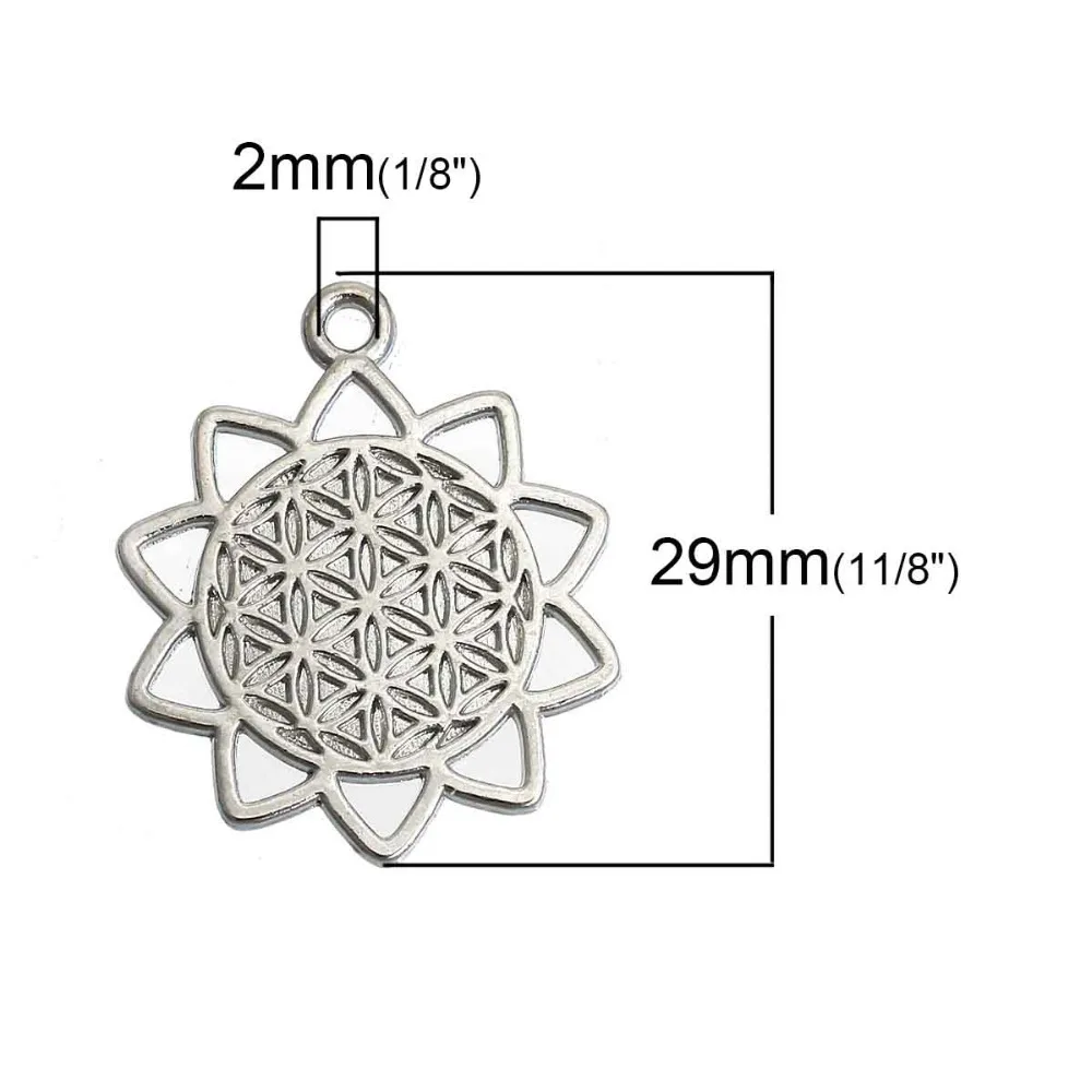DoreenBeads сплав цветок жизни Подвески золотой цвет полые резные 29 мм (1 1/8 &quot) x 25 (1&quot) 5