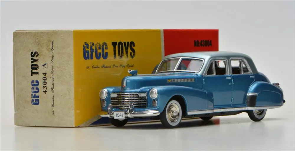 Синий GFCC игрушки 1:43 1941 Cadillac Fleetwood серия Sixty модель автомобиля из специального сплава - Цвет: Синий