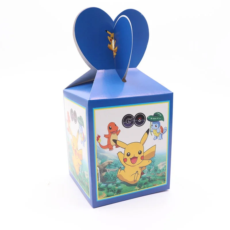 candy box 6pcs Покемон тематический Пикачу вечерние украшения на день рождения принадлежности для украшения бумажные тарелки маска для душа набор посуды - Цвет: candy box 6pcs