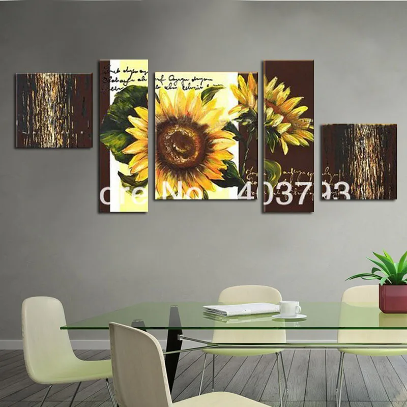5 панелей Чистая ручная роспись Масляные картины современный европейский стиль