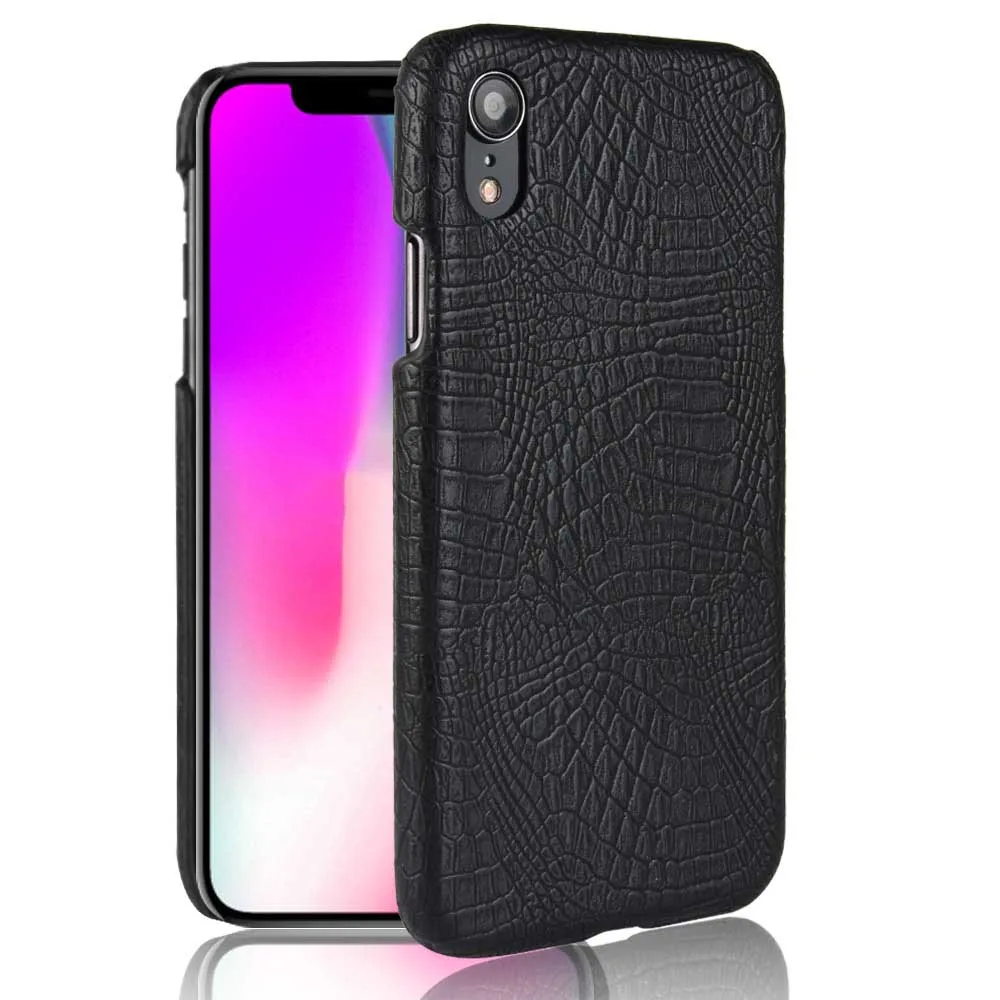 

SUBIN New Case For Apple iphone XR A2108 6.1" Luxury Crocodile Skin PU Leather Back Cover Phone Protective Case for iphoneXR