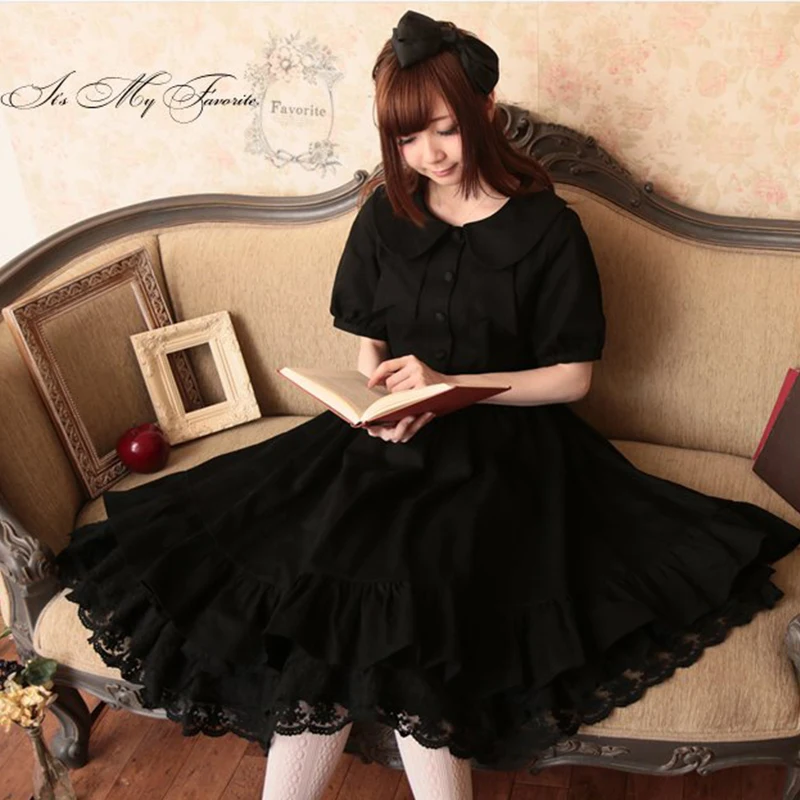 Фото Mori Girl Sweet Lolita Ruffle Black Skirt Women Solid Muti-layered Lace Up Female Cotton Flare Petti Skirts T498 Женская одежда Mori Girl Sweet Lolita Ruffle Black Skirt Women Solid Muti-layered Lace Up Female Cotton Flare Petti Skirts T498 Женская одежда