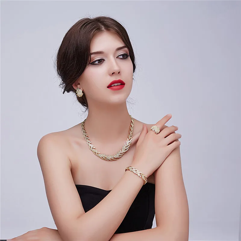 Дубай золотые массивные Ювелирные наборы Женский 2019 индийский Африканский бисер