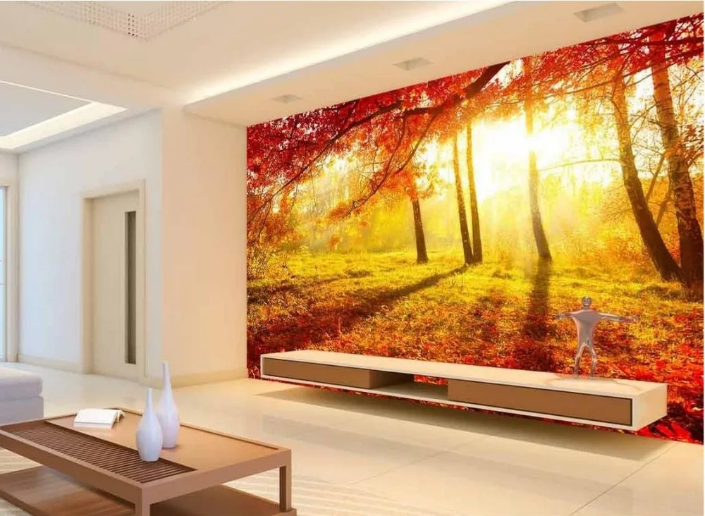classic painting wallpaper 3d murals for living room Landscape Sunshine leaves Home Decoration | Обустройство дома