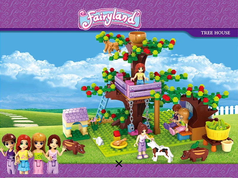 Fairyland классический дом на дереве мой мир совместимый с Legoed фигурки города