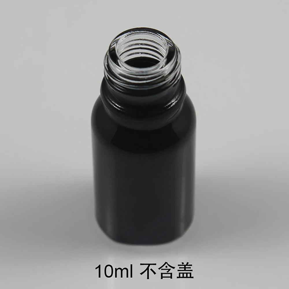 Empty black frosted glass bottle for essential oil 10ml, black glass dropper bottles without lids wholesale