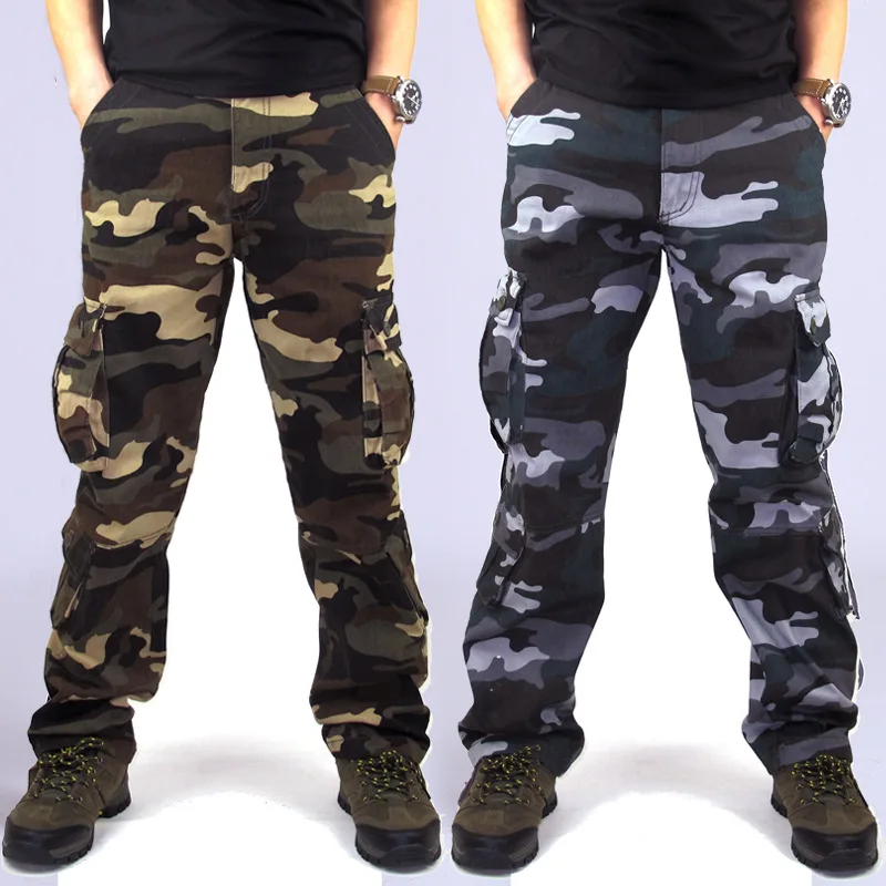 

Fashion Men's Casual Trousers Camouflage Menswear Cargo Pants Overalls Multiple Pockets Mens Pants Men Trouser Baggy Pant