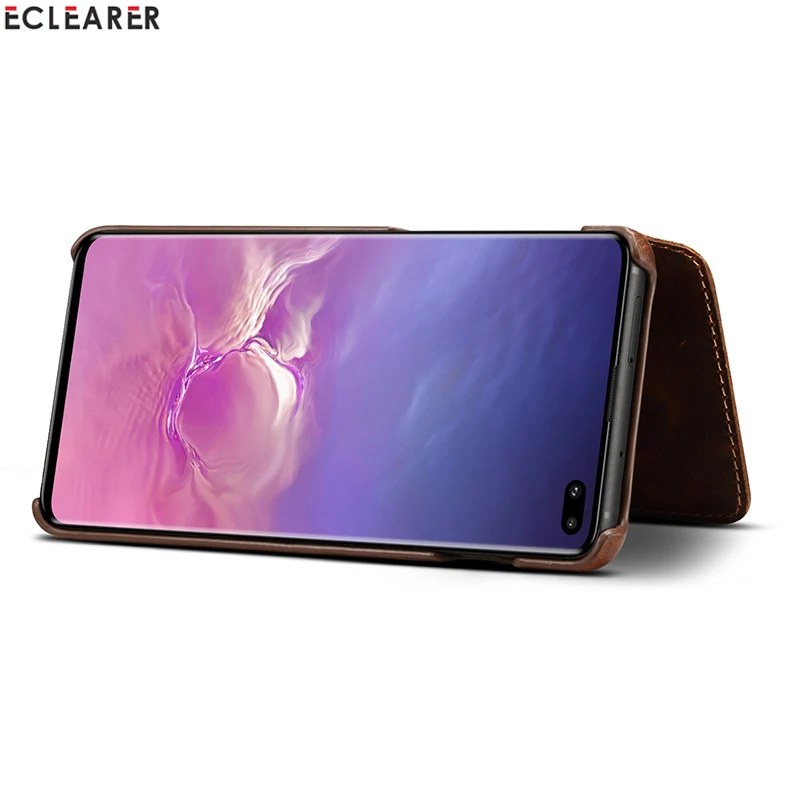 Прочный чехол из натуральной кожи для samsung Galaxy S10/S10e/S10 Plus, роскошный первоклассный кожаный флип-чехол, сумка