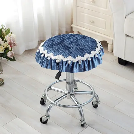 Royalblue Shortstyle Четыре сезона утолщение небольшой круглый стул пылезащитный чехол круглый стул крышка - Цвет: Royalblue Shortstyle