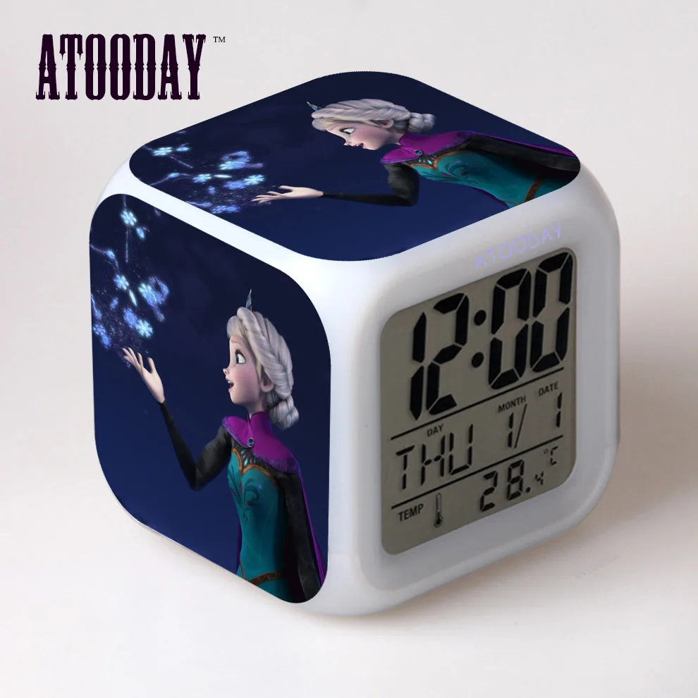 alarm clock Новые часы-будильник светодиодный светильник 7 цветов изменить ЖК Дисплей часы Masa Saati Винтаж стол Пластик цифровой термометр - Цвет: alarm clock